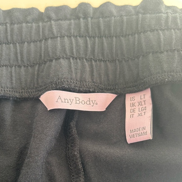 New AnyBody Cozy Knit Jersey Jogger with Pleated Side Seam Black size Large Tall - Picture 5 of 9